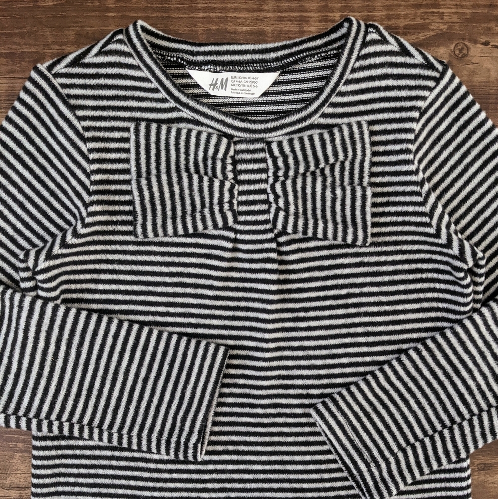 H&M Striped Bow Top